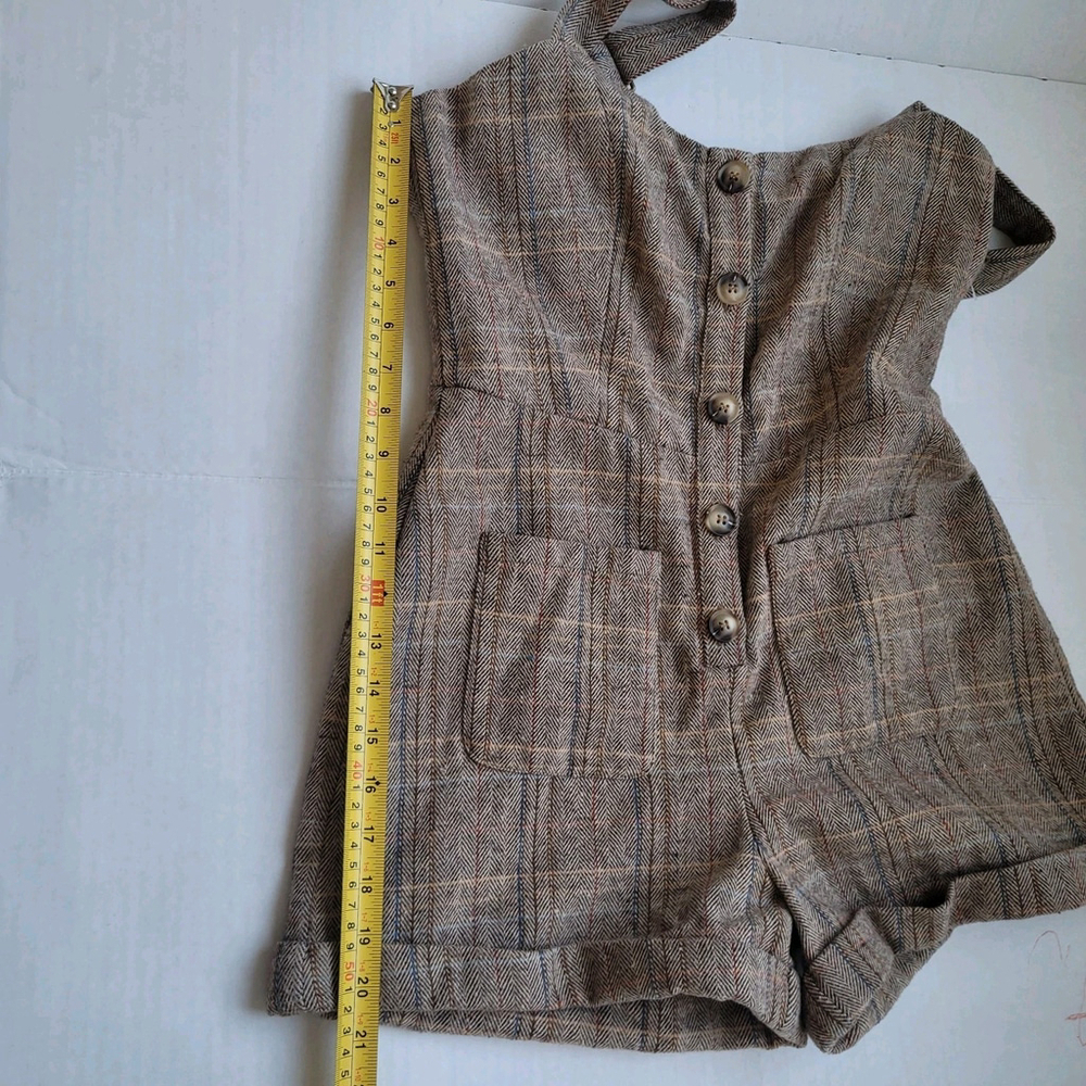 NWOT Sage The Label League of Her Own Herringbone Romper Brown Sleeveless Small - Picture 9 of 10